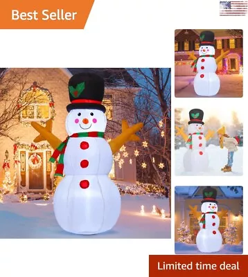 Christmas Snowman Inflatable Decoration - LED Lights - Waterproof - Easy Setup • $68.99