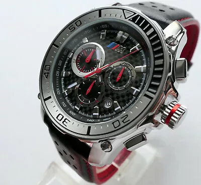 BMW M Power Motorsport Racing Sport Carbon Dial Design GTS GTR Chronograph Watch • $839.20