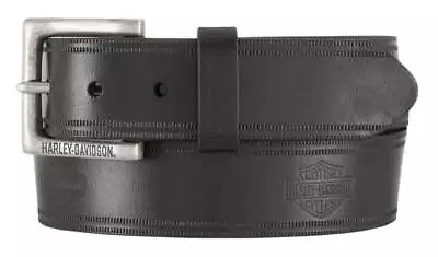 Harley-Davidson Men's Low Ride B&S Genuine Leather Belt - Antique Nickel Buckle • $34.95