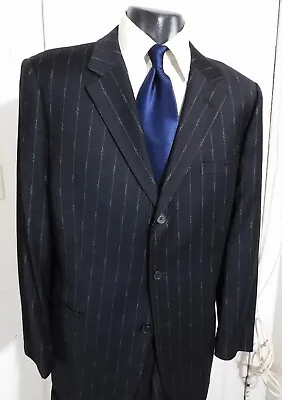 Versace Classic Size 44/46 Reg Black W/stripes 3 Button Wool Suit • $175