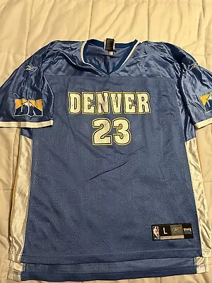 Vintage Reebok Warm Up Style Denver Nuggets Marcus Camby Jersey Large Basketball • $40