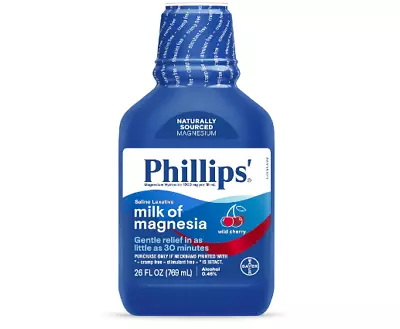 Phillips’ Milk Of Magnesia Liquid Laxative Wild Cherry Flavor Stimulant Free • $19.33