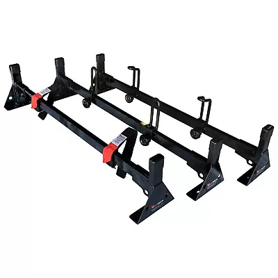 3 Bar BLACK Ladder Roof Rack System Fits: Ford Transit 150 250 350 2015-on All • $135.80