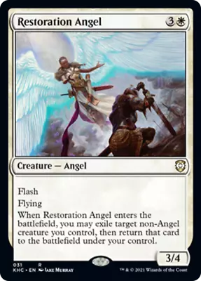 Restoration Angel Kaldheim Commander NM White Rare MAGIC GATHERING CARD ABUGames • $1.55