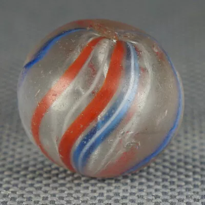 23/32 .72 German Handmade White Latticino Swirl - Killer Antique Old Marble • $14.97