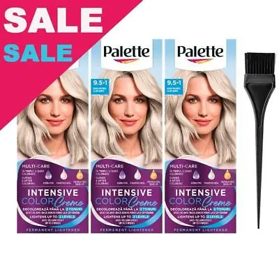 Schwarzkopf Palette Silver Blonde 9.5-1 C9 Permanent Hair Color Value Pack Of 3 • £29.80