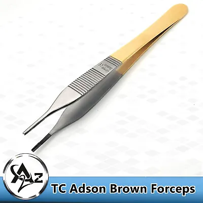 German Grade T/c  Adson Brown Tissue Forceps 6  With Tungsten Carbide Inserts • $12.99