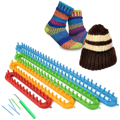 £7.19 • Buy 4Pcs/Set Knitting Loom  Long Ring Knitter Craft Set For Sock Scarf Hat Sweater