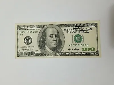 Series 2006 ~ US One Hundred Dollar Bill $100 ~ Chicago ~ HG 55191578 B • $129.68