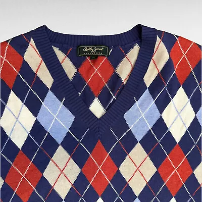 Bobby Jones Collection Argyle Cotton Blend Sweater Vest XL • $24.97