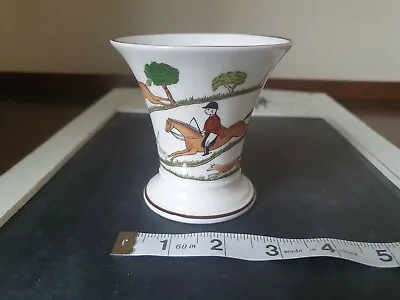 COALPORT - HUNTING SCENE - Fine Bone China Small Post Vase • £11.50