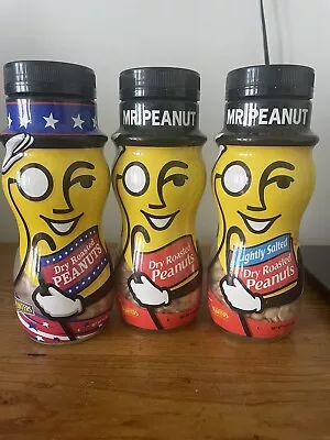Mr. Peanuts First Edition Dry Roasted Peanuts Glass Jar X 3!!! • $60
