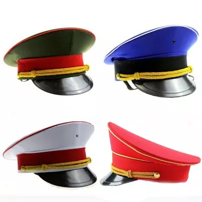 Men Army Hat Star Badge Officer Cap Soldier Fancy Dress Military Costume New • £16.37