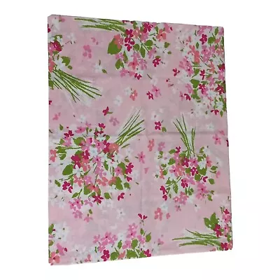 Vtg Burlington House Pink Bouquet Pillowcase Standard White Green Flowers • $14.99