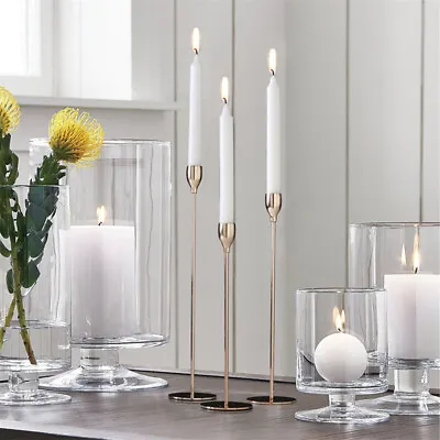 £12.92 • Buy Taper Candle Holders Candlesticks Set Of 3 Metal Single Tall Candles Stick Decor