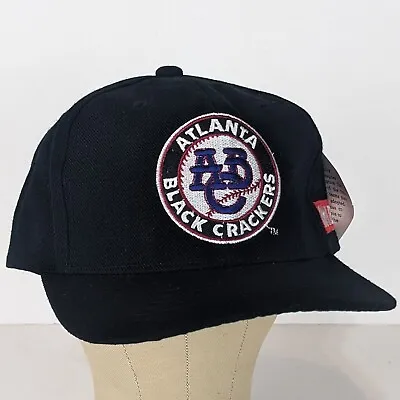 NWT Vtg Atlanta Black Crackers Negro Leagues Baseball Museum Snapback Hat Black • $24.95