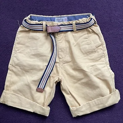 Boys Zara Mustard Belted Chino Shorts • £2