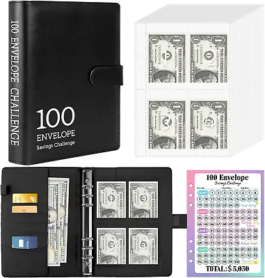 100 Envelopes Money Saving Challenge With Reusable Tracker Envelope Savings Cha • $10.53