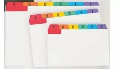 Concord 5 X 3  Index Record Guide Card A-Z 24 Position Multi-coloured Mylar Tabs • £3.69