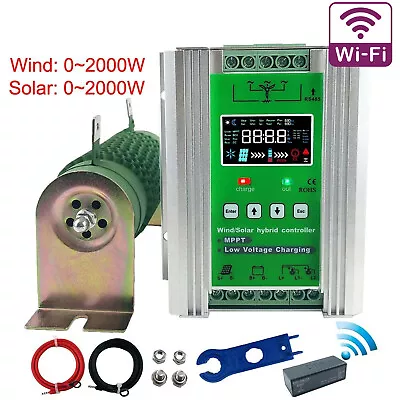 Wifi Hybrid Wind Solar Charge Controller 4000W MPPT 12/24/48V Battery Regulator • $288.55