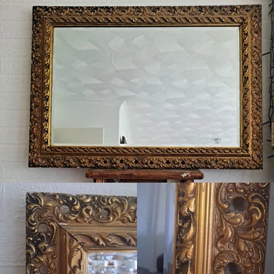 £58.50 • Buy LARGE Rococo Bevelled Baroque Gold ORNATE Gilt, Gesso Picture Frame MIRROR