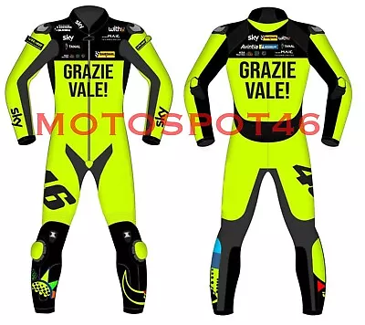 Motorcycle Leather Racing Suit One Piece Regular Size And Custom Rossi VR46 • $599