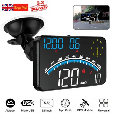 Digital Speedometer Universal GPS Car HUD Head Up Display MPH Overspeed Alarm • £25.99