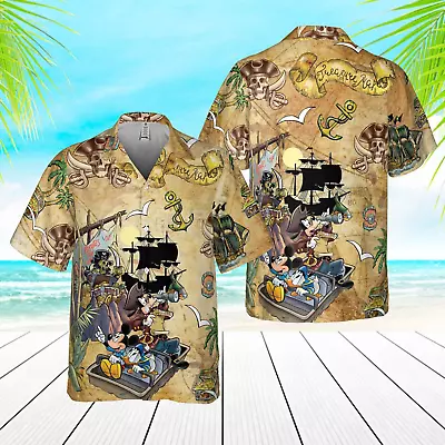 Pirated Of The Caribbean Mickey And Friends Hawaiian Shirt • $31.50