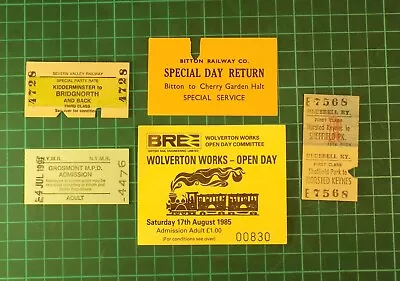 3 X Preserved Rail Travel And 2 X Works Site Admission Tickets 5 In All Used. • £4.99