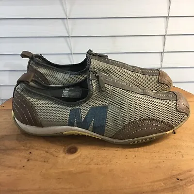 Merrell Barrado Shoes Womens 8.5 Tan Sneakers Zipper Top Minimalist Sport • $25.88