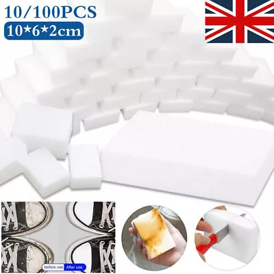 100x Magic Sponges Eraser Sponge Melamine Foam Stain Dirt Oil Instant Remover • £5.99