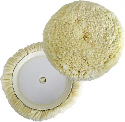 Polishing Pad 100%Natrual Wool Hook & Loop Grip Buffing Pad For Compound Cutting • $18.36