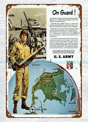 Interior Design 1951 U.S. Army Air Force Recruiting Panama Canal Metal Tin Sign • $18.99