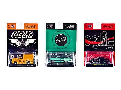 Coca-cola 3 Pc Set Release 38 1/64 Diecast Model Cars M2 Machines 52500-a38 • $34.99