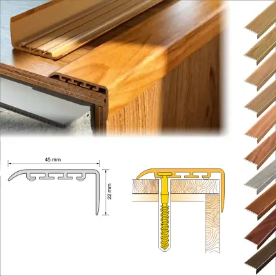 UPVC WOOD EFFECT STAIR EDGE NOSING -TRIM- EDGING NOSING 45 X 22mm • £5.99