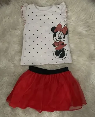 Minnie Mouse Outfit With Tutu Skirt Size 5t • $10