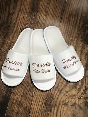 £3.95 • Buy Bride Bridesmaid Bridal Slippers Personalised Slippers Hen Do, Wedding Party 