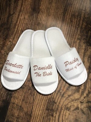 £3.95 • Buy Bride Bridesmaid Bridal Slippers Personalised Slippers Hen Do, Wedding Party 