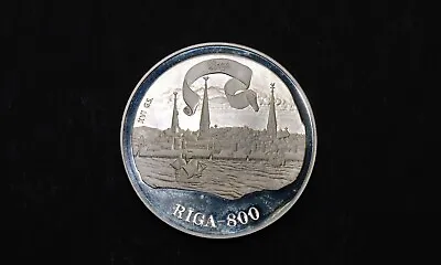 Coin Riga 800 10 Latu Silver Coin Latvia • £115.70