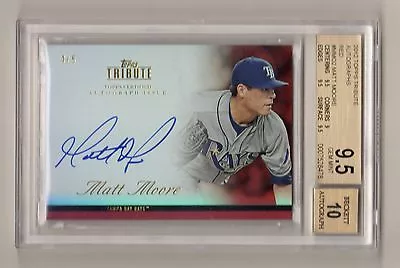 Matt Moore 2012 Topps Tribute Red Rookie Rc Autograph # / 5 Bgs 9.5 Auto 10 Rays • $99.99