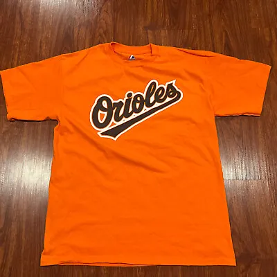 Majestic Men’s Baltimore Orioles Orange Jersey Shirt Large L Bold MLB • $11