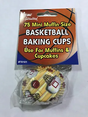 Mini Muffin Paper Baking Cupcake Liner Cups Basketball Motif 300 Pcs A70101 • $8