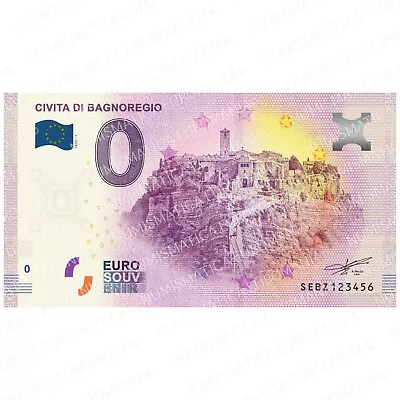 0 € Zero Euro Souvenir Tourist Banknote Italy 2020 - Civita Di Bainregio • £3.16