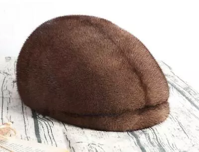 Winter Men 100% Real GenuineThe Danish Mink Fur Hat Cap Warm Hat Peaked Cap • $109.14