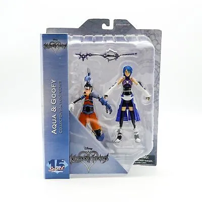 Diamond Disney Kingdom Hearts Aqua & Goofy Action Figure Rainfell Keyblade 2018 • $39.99