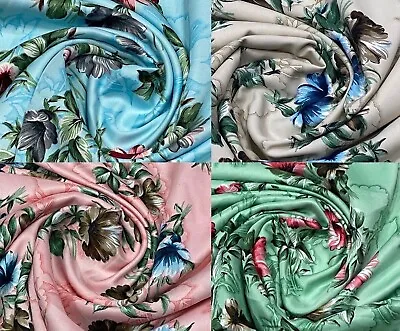 £1.20 • Buy Floral Crepe Fabric Twill Prints Dress Craft Sewing Polyester Material 150cm 