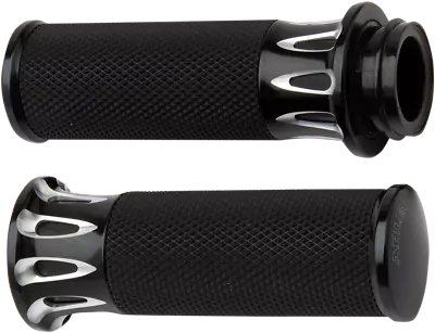 Arlen Ness Cable Style Fusion Series Grips Black Deep Cut 07-317 • $107.95