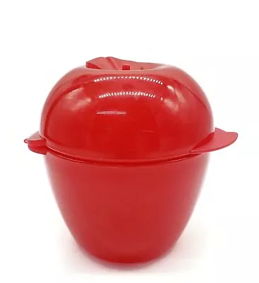 Vintage Tupperware 4941A Red Apple Shaped Plastic Food Saver Hinged Lid • $11.75