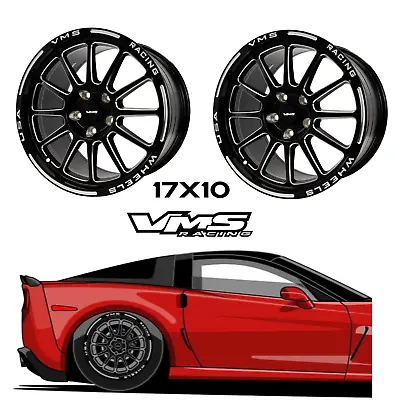 2 Vms Racing Blackhawk Drag Race Rims Wheels Rear 17x10 For Chevy Corvette C6 • $569.88