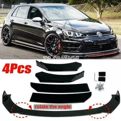 For VW Golf MK7 MK7.5 MK6 GTI GTD Front Bumper Splitter Spoiler Lip Glossy Black • $79.56